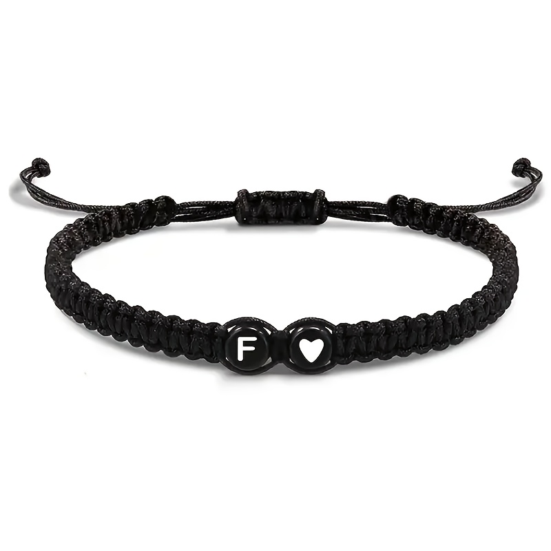 1pc Couple Adjustable Cord 26 Letter Bracelets Men Women Birthday